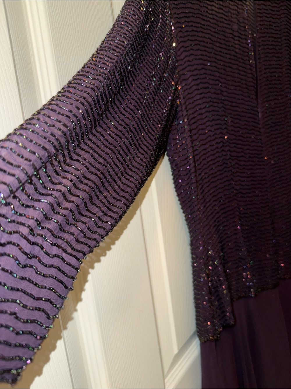 Elegant Purple Sequin Evening Dress